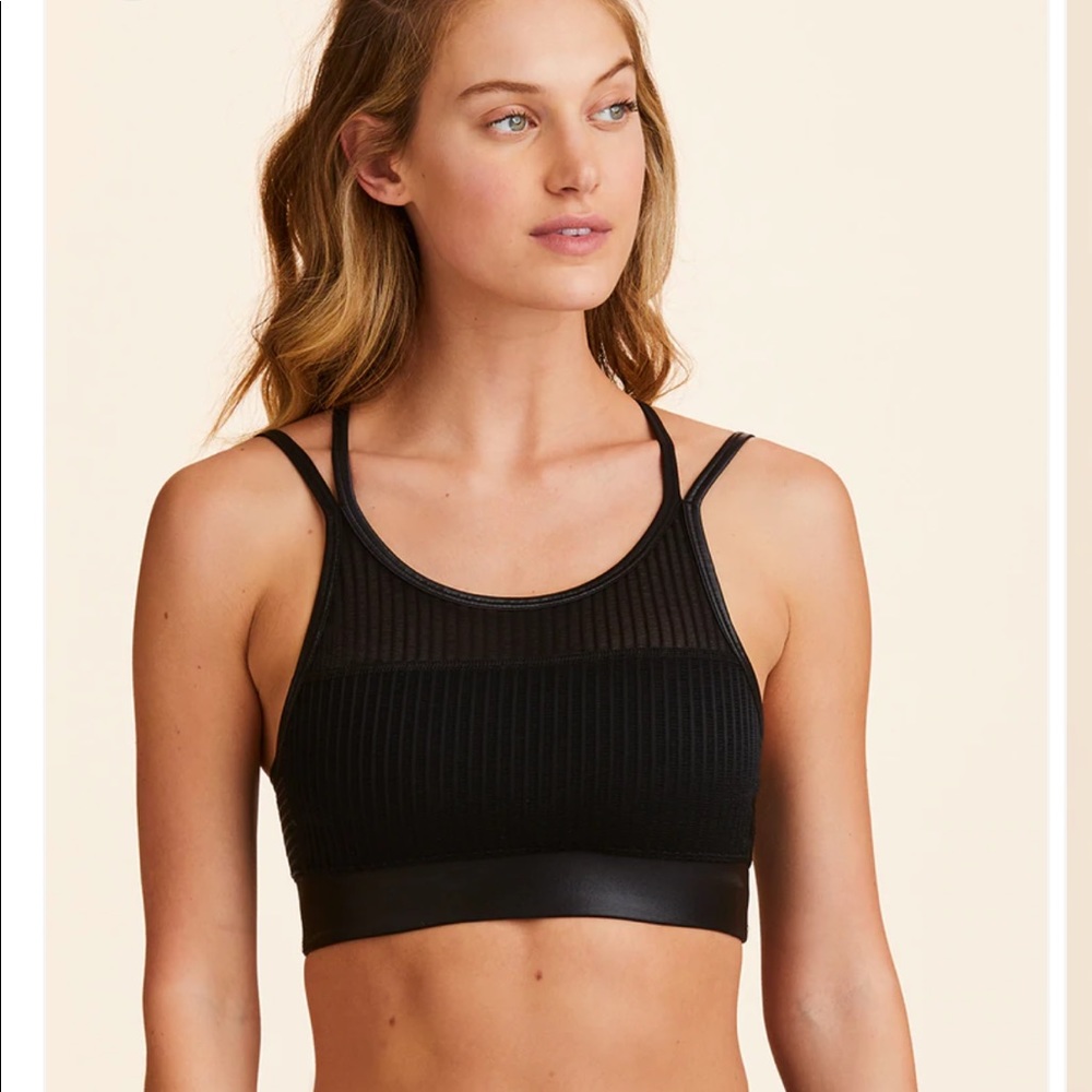 alala ‘mirage’ black mesh sports bra